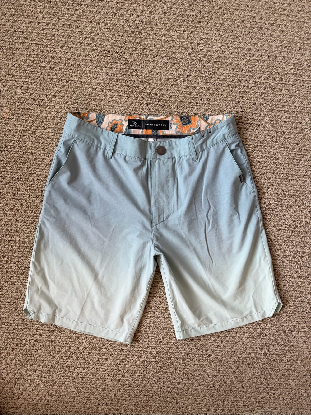Quiksilver Men's Blue to White Ombre Boardwalk Shorts
